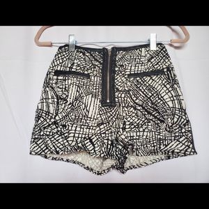 Silent Noise leather accented floral shorts